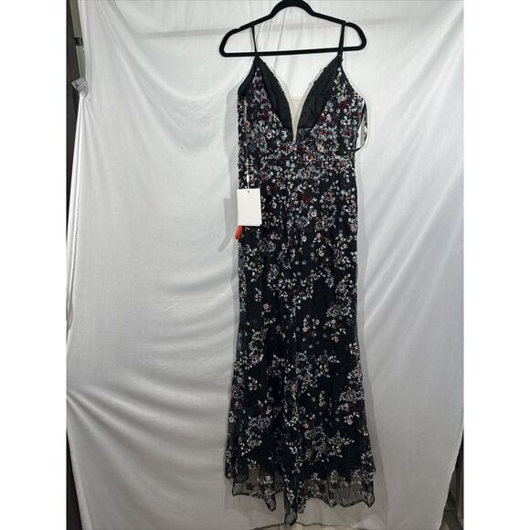 NWT‎ $798 Mac Duggal [ 12 ] 20332 Embellished Plunge Neck Sleeveless Gown J188 - Picture 12 of 15